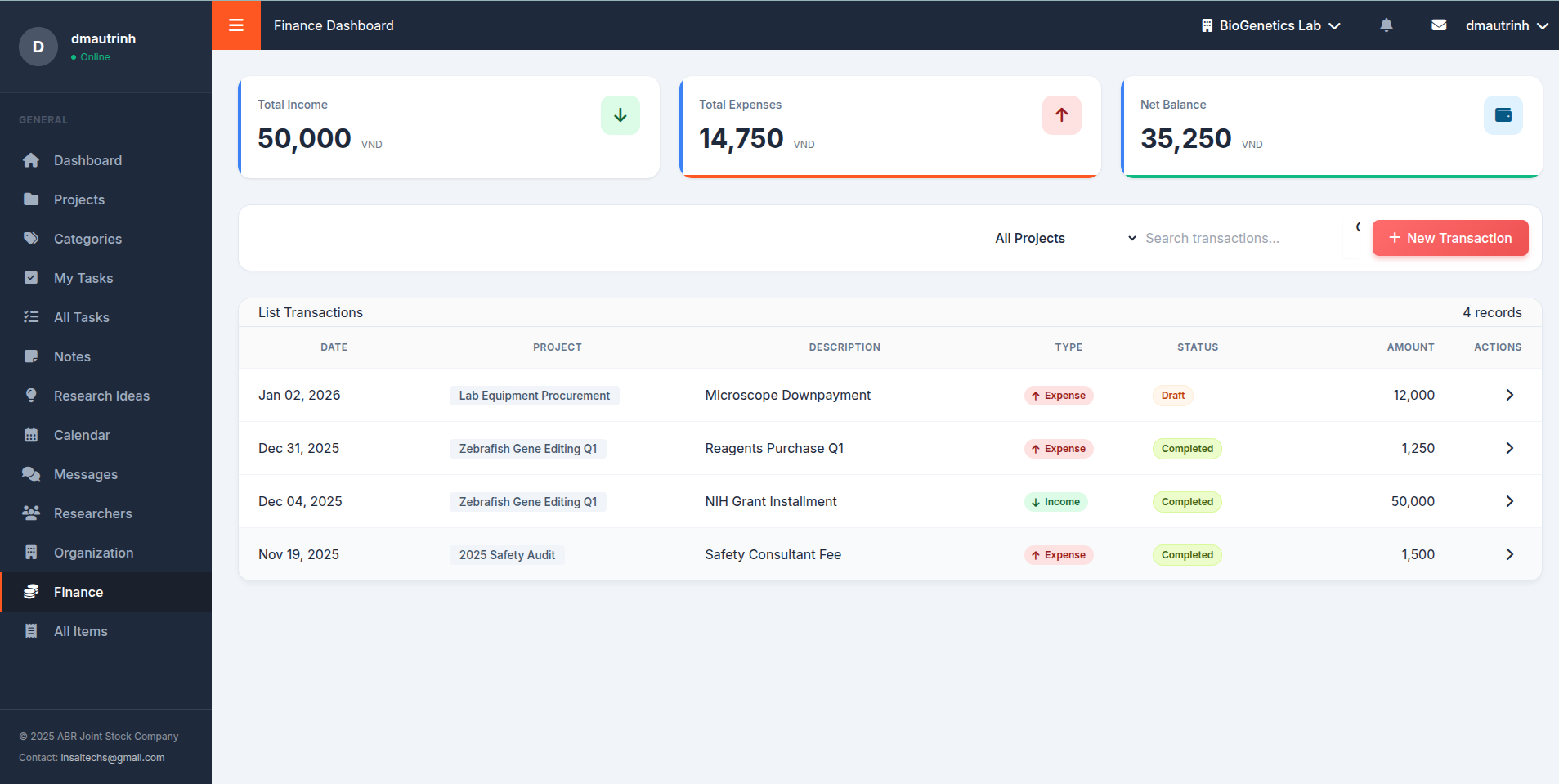 Finance Dashboard